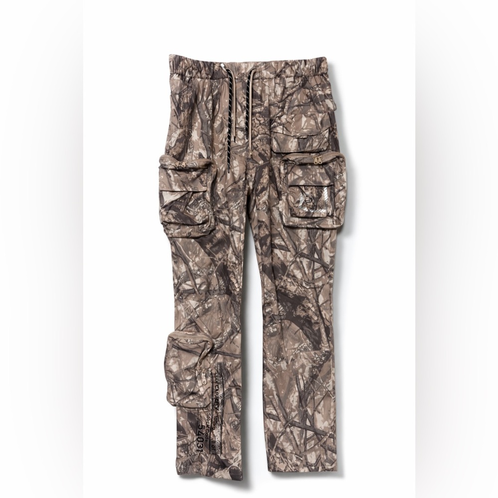 Smoke Rise Camo Cargo Pants XL Multi Pocket Streetwear Tactical Camouflage